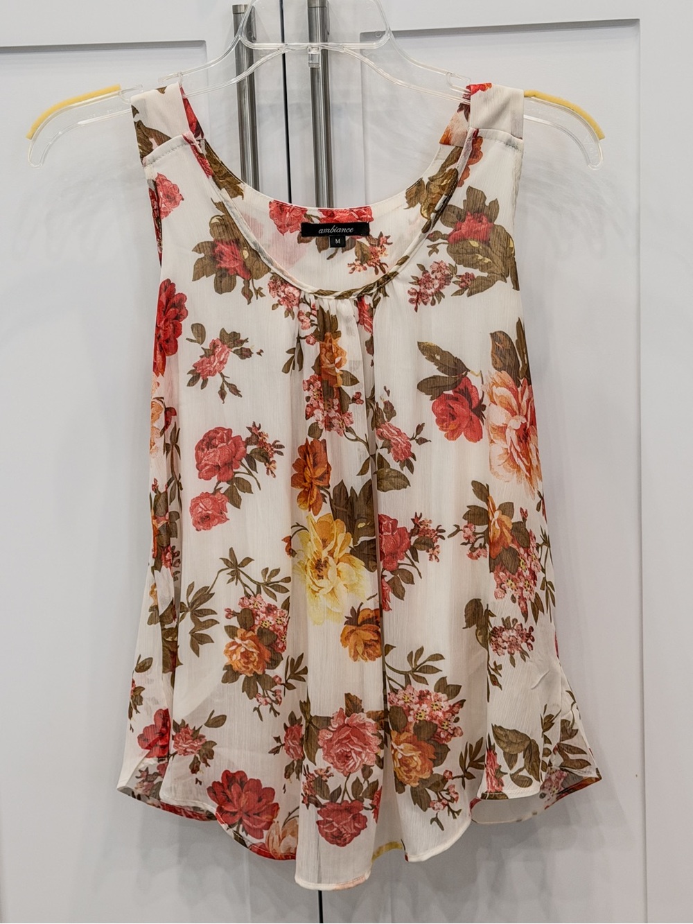 AMBIANCE Flowy Floral Tank Top Sz M